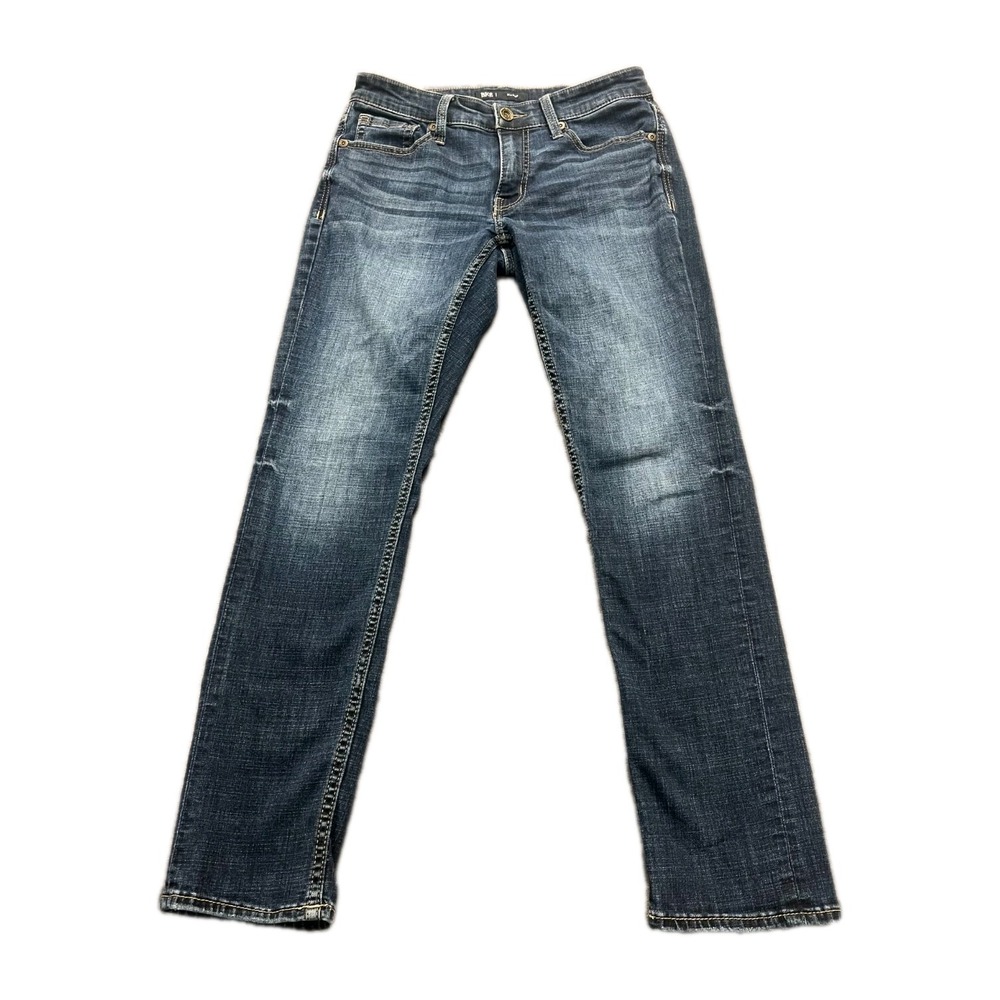 BKE Mason Jeans Mens 29x32 Blue Denim Cotton Whiskered Taper Stretch Regular Fit